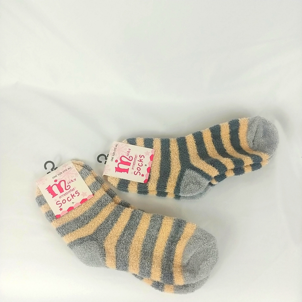 Minky Sock Bundle 2 pair Stripe